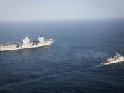 Indian warship escorts British aircraft carrier