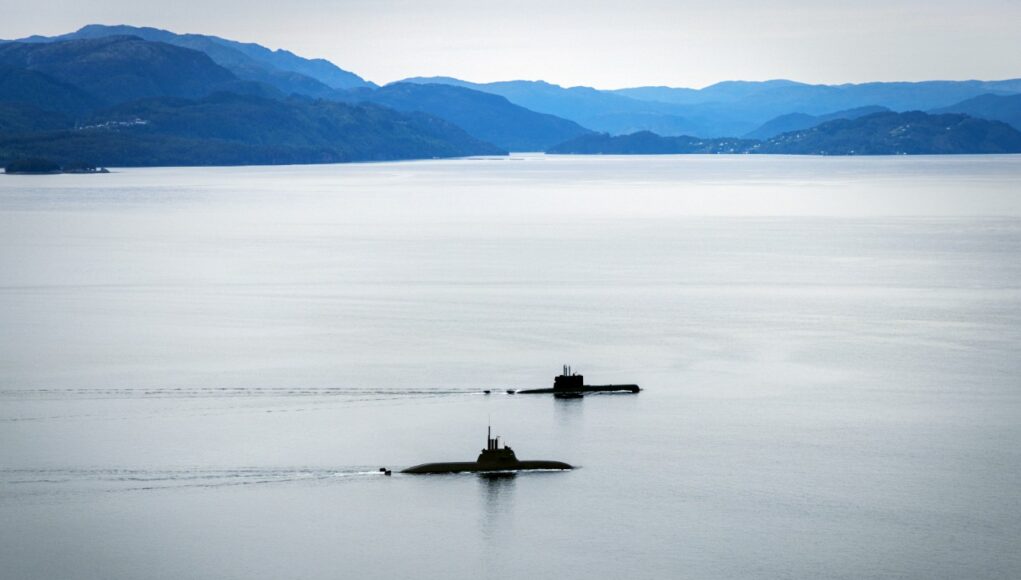 Green Eel 2025 The Norwegian submarine HNoMS Utvaer and (closer) the German submarine U34