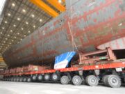 Huge section of new warship moved into Glasgow shipyard hall