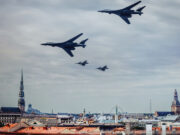 American bombers fly low over Riga in message to Russia