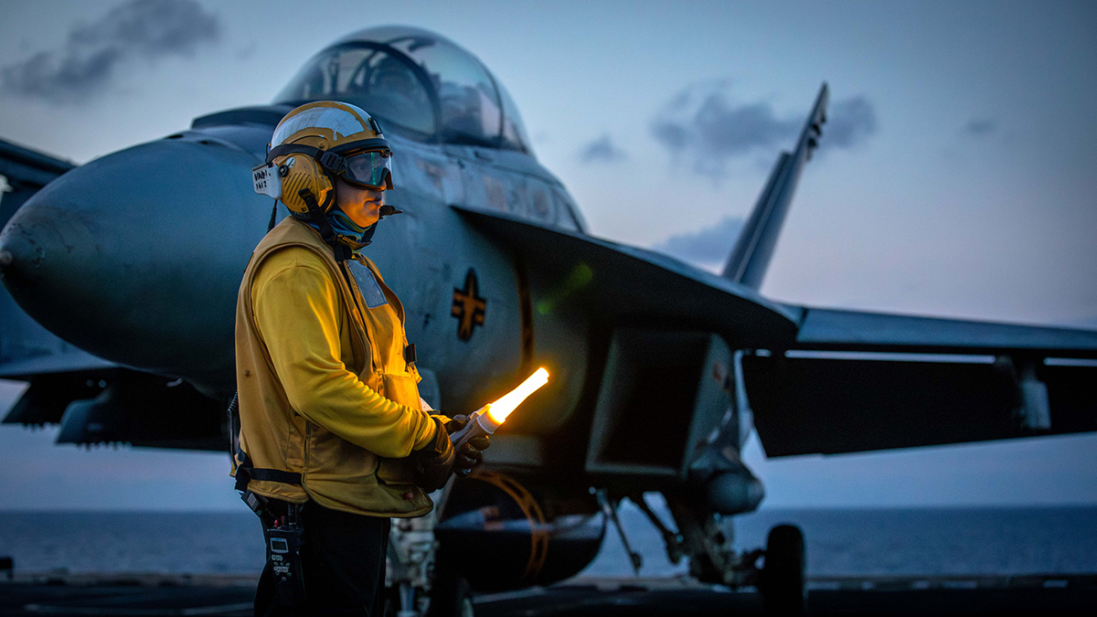 World’s largest warship launches jets in the Mediterranean