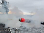 HMS Somerset fires torpedo off Scottish coast