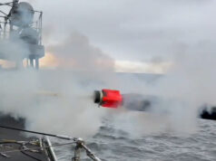 HMS Somerset fires torpedo off Scottish coast