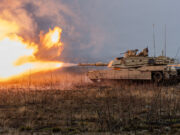 American tanks fire guns in Lithuania