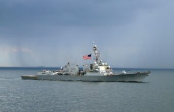 American warship arrives in Scotland