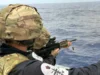 Royal Navy ship fires weapons during Pacific patrol