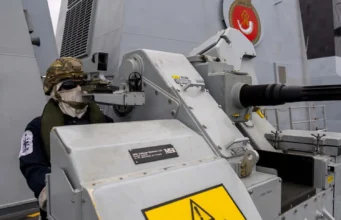 British warship downs drones and missiles off UK coast