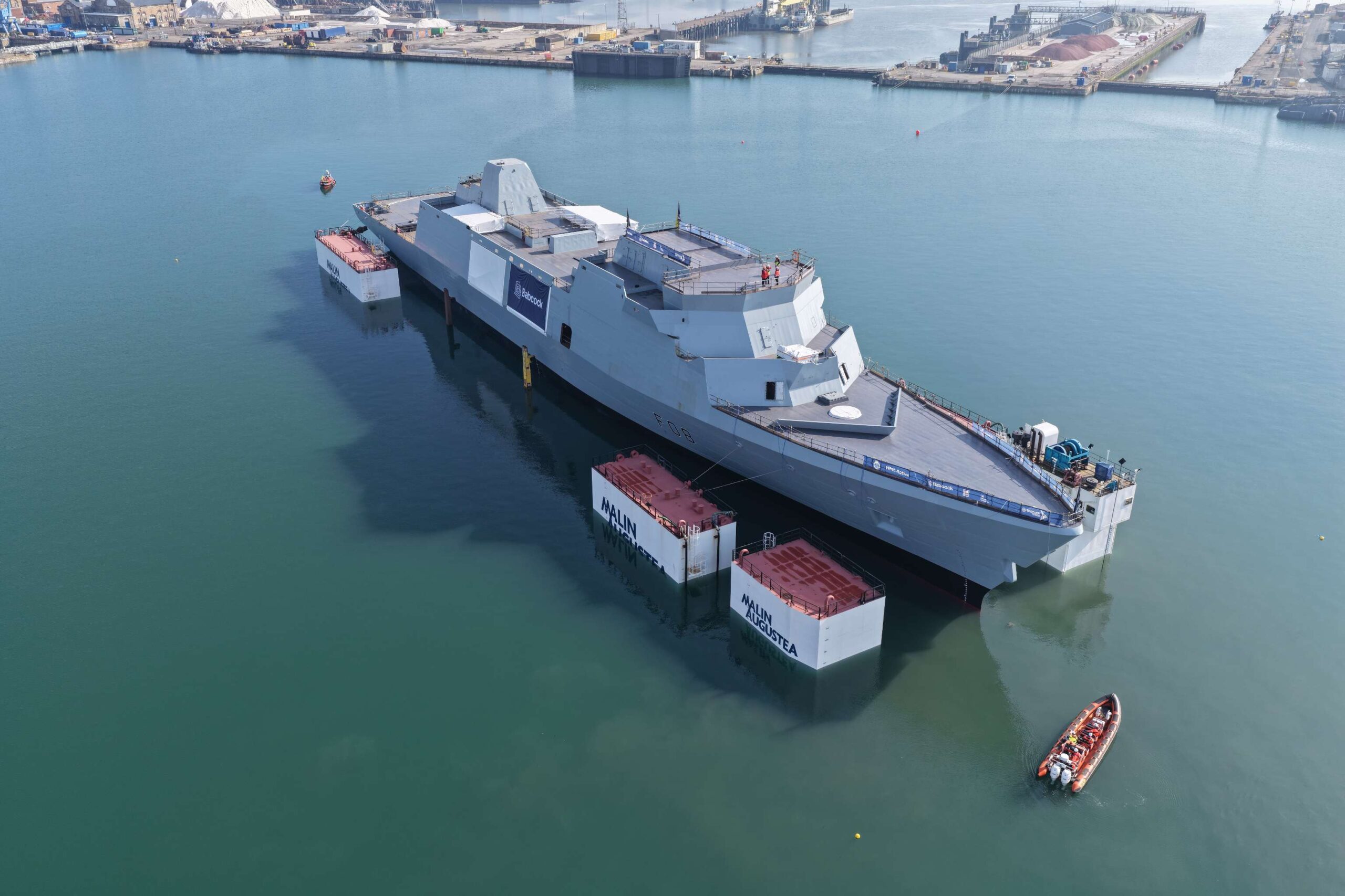 New British frigate enters the water for the first time