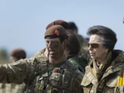 Princess Royal observes drills on Salisbury Plain