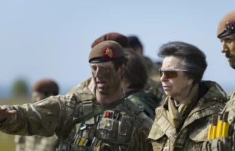Princess Royal observes drills on Salisbury Plain