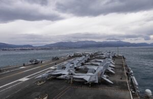 American supercarrier departs Europe after repairs