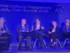 DPRTE Scotland shows SMEs how to win defence contracts Five panelists seated on stage during the Scottish Defence Procurement & Supply Chain Summit 2026, blue-lit backdrop with sponsor logos.