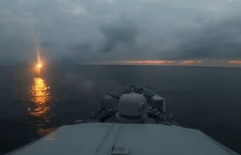 Irish warships open fire with main guns