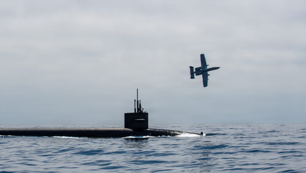 USAF A-10 Thunderbolt II Escorts USN Ohio-class SSBN