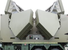 QinetiQ placed to bring Australian radar to Britain Two large olive-green panels folded into a symmetric V shape on a military vehicle, suggesting a radar or missile launcher mounted on a truck chassis.