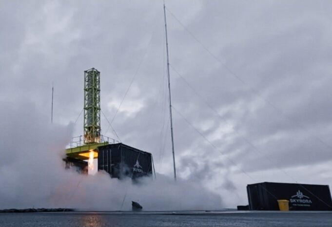 Skyrora hot fires scaled-down orbital rocket in Scotland