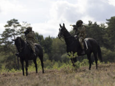 British cavalry tests horses for battlefield patrols