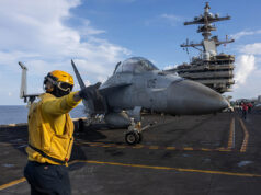 American supercarrier launches fighter jets in Pacific ops
